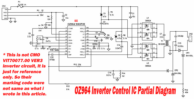 lcd tv inverter circuit diagram