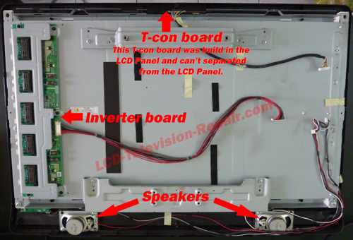 lcd tv inverter board and t-con location
