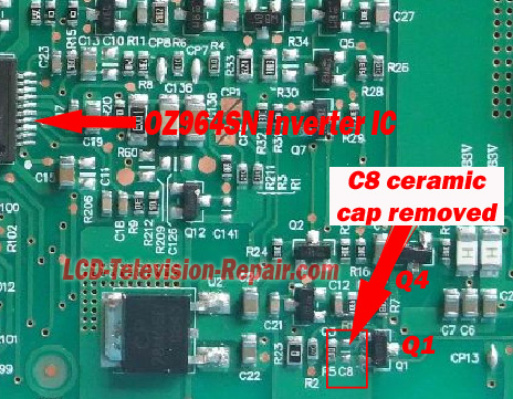 repair inverter board C8 changed