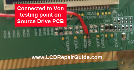 panel source driver board Von VGH testing point