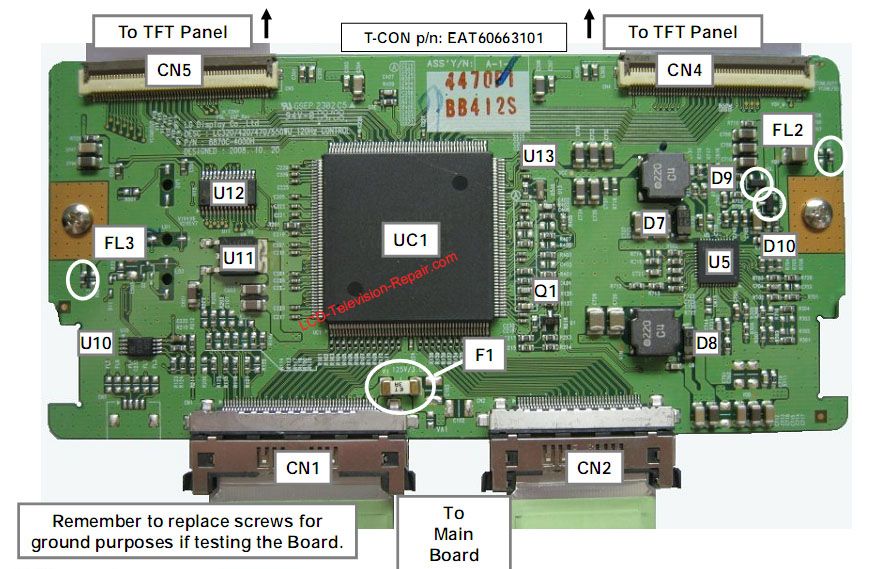 lg 47lh85 T-CON board