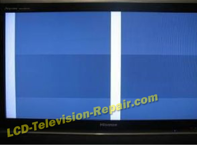 lcd tv screen with vertical white bars