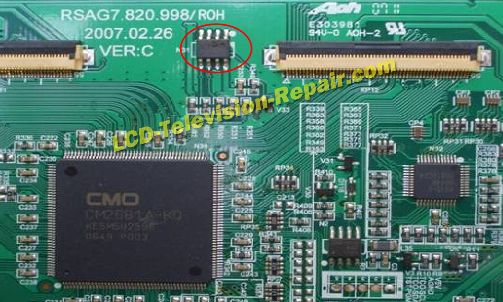 t-con board 24LC128 eeprom location