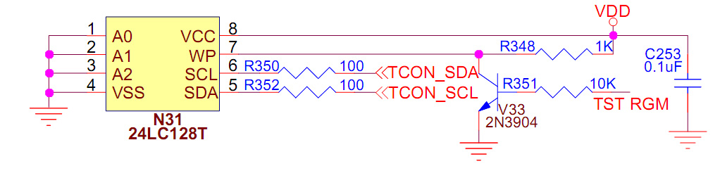 t-con board memory IC circuit