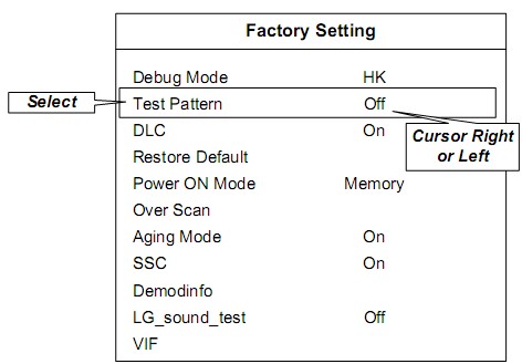 lg tv service menu